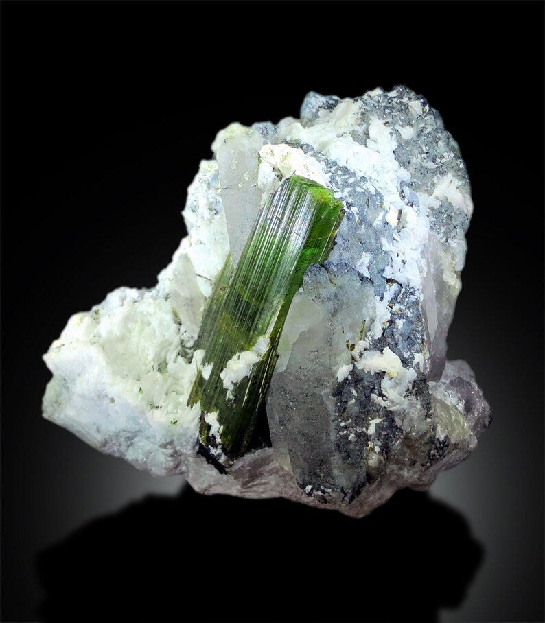 Top Grade Tourmaline Specimen, Tourmaline with Quartz, Tourmaline Crystal, Green Tourmaline, Mineral Specimen, 4385 g, 215*142 mm