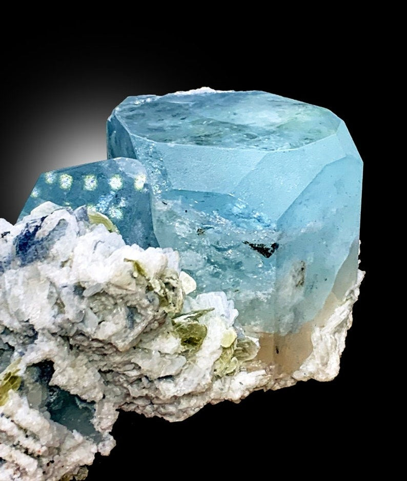 Aquamarine Specimen, Terminated Aquamarine Crystals with Cleavlandite Albite, Natural Aquamarine, Mineral Specimen, Raw Gemstone, 258 gram