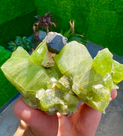 Peridot Crystals with Magnetite from Pakistan, 115 gram