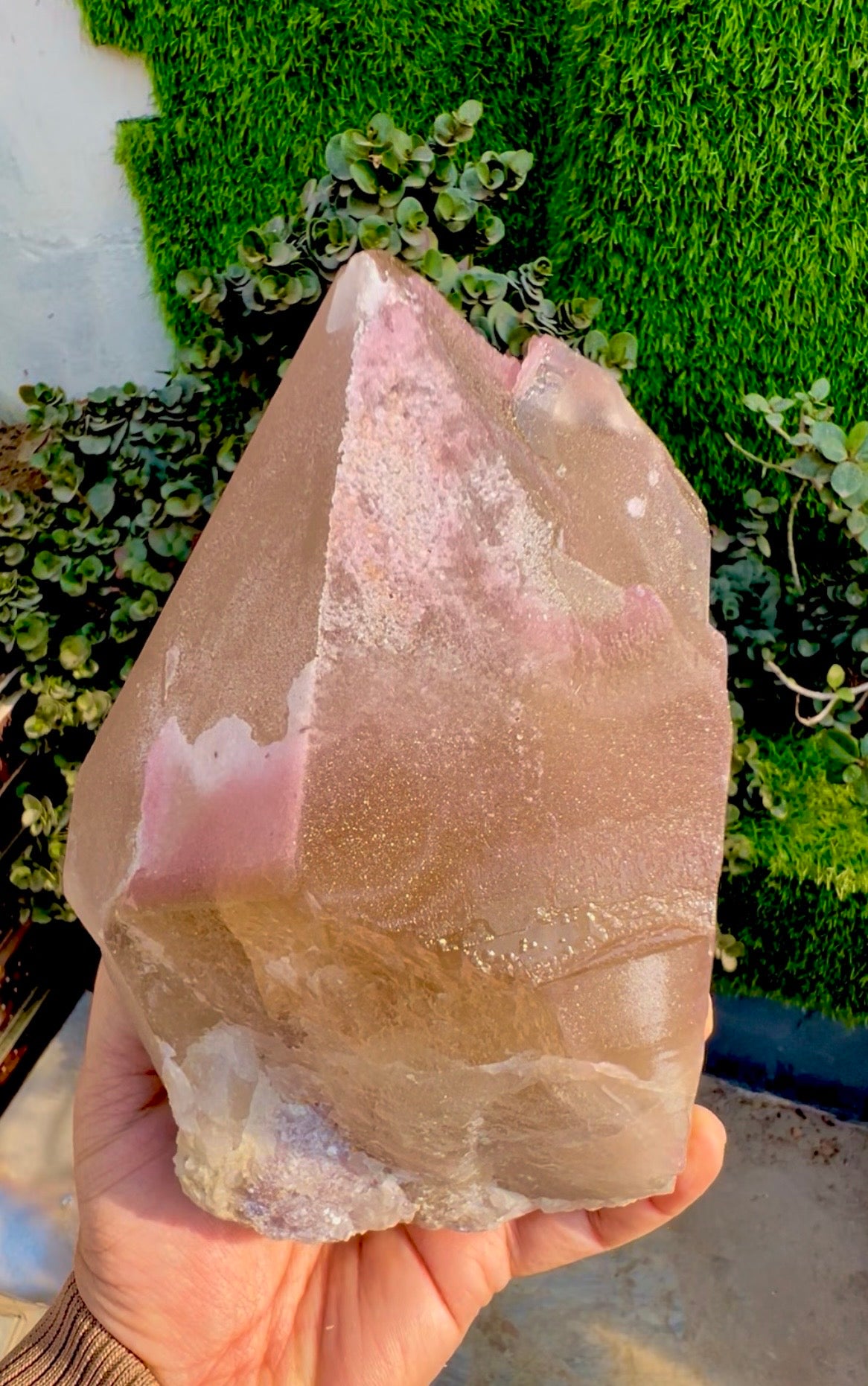 Crystallized Rose Quartz with Tourmaline on Smoky Quartz from Afghanistan, 2025 gram