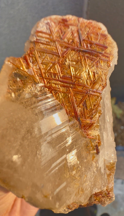 Sagenite Rutile on Quartz Crystal Specimen, Pakistan, 199 gram
