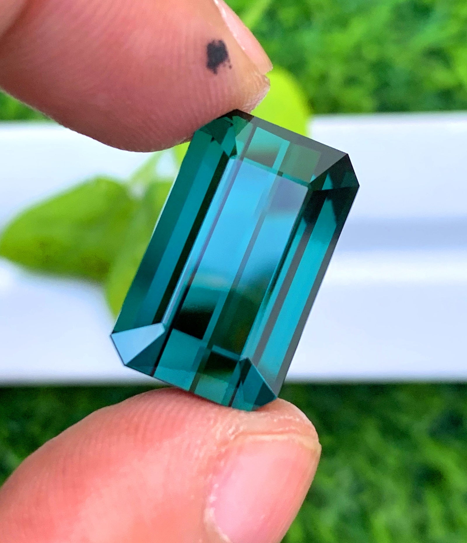 21.50 CT Octagon Cut Indicolite Blue Tourmaline, Loose Gemstone