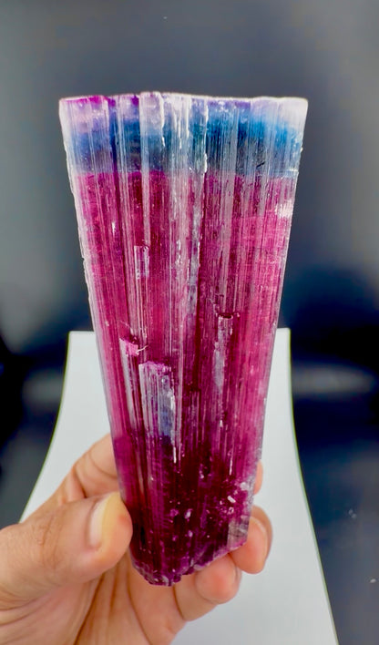 Blue Cap Tourmaline Crystal from Afghanistan, 213 gram