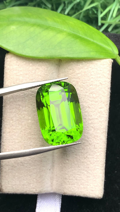 Natural Green Peridot 22.55 Ct Elongated Cushion Cut – Pakistan Peridot Gemstone