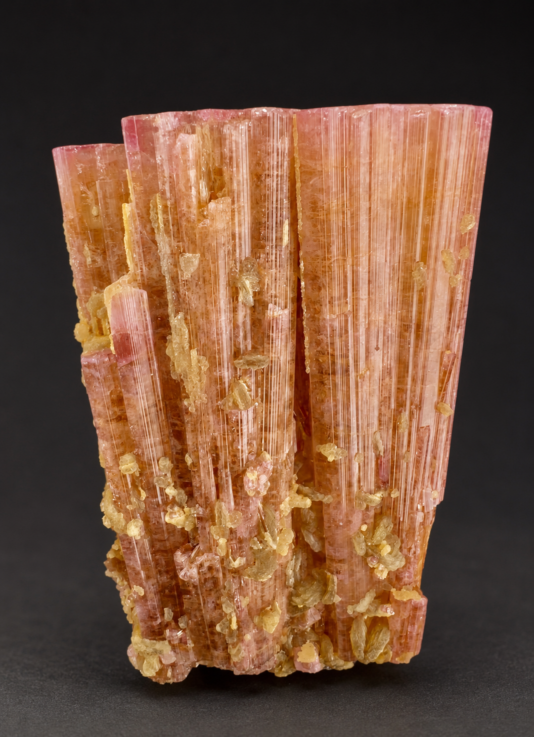 Orange Pink Tourmaline Crystal with Lepidolite Mica from Afghanistan, 316 gram