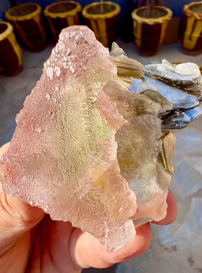 Pink Fluorite with Mica from Pakistan, 183 gram