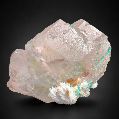Bicolor Beryl Morganite Aquamarine with Green Tourmaline, Microlite and Albite from Afghanistan, 576 gram