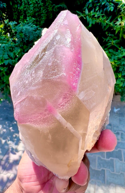 Crystallized Rose Quartz with Tourmaline on Smoky Quartz from Afghanistan, 1830 gram