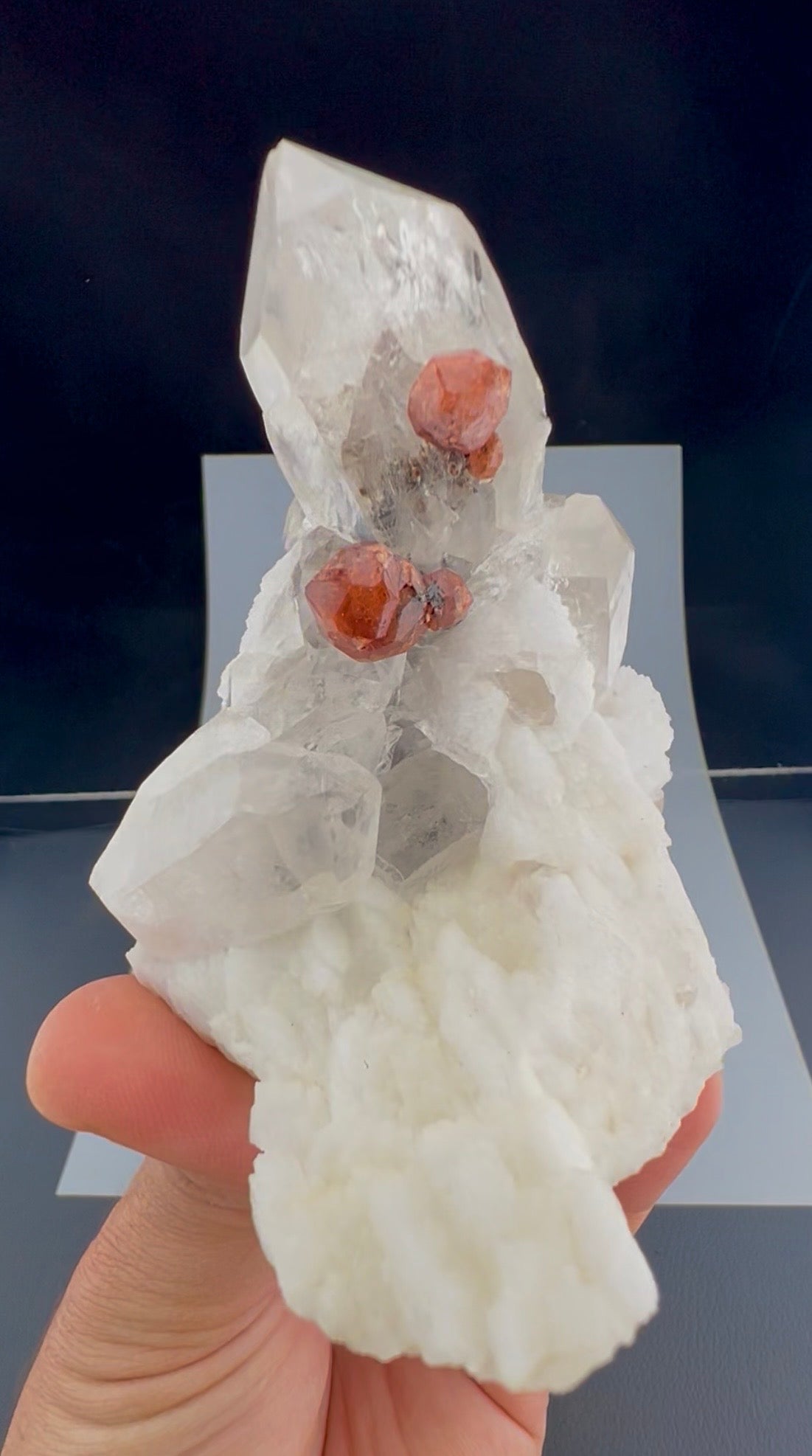 Spessartite Garnet Crystals with Quartz and Albite from Pakistan, 245 gram