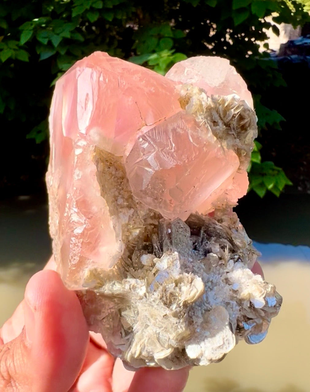 Pink Fluorite on Mica from Pakistan - 401 gram