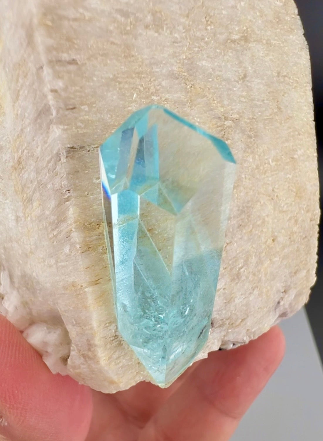 Aquamarine on Feldspar from Pakistan, 375 gram