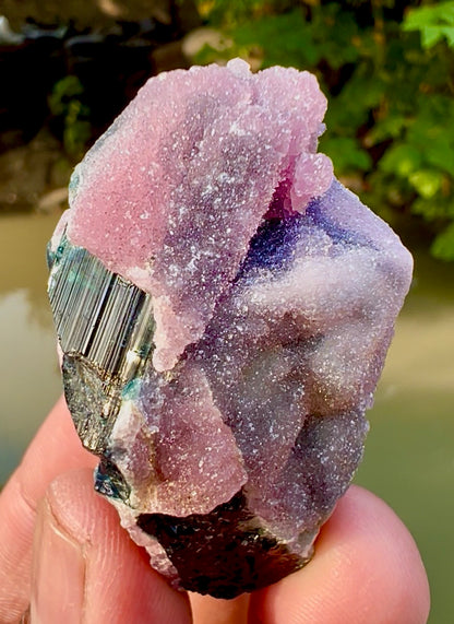 Crystallized Rose Quartz on Schorl Tourmaline from Afghanistan, 56 gram
