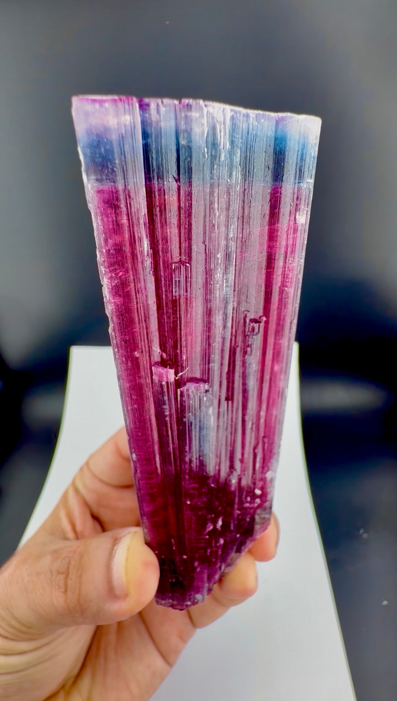 Blue Cap Tourmaline Crystal from Afghanistan, 213 gram