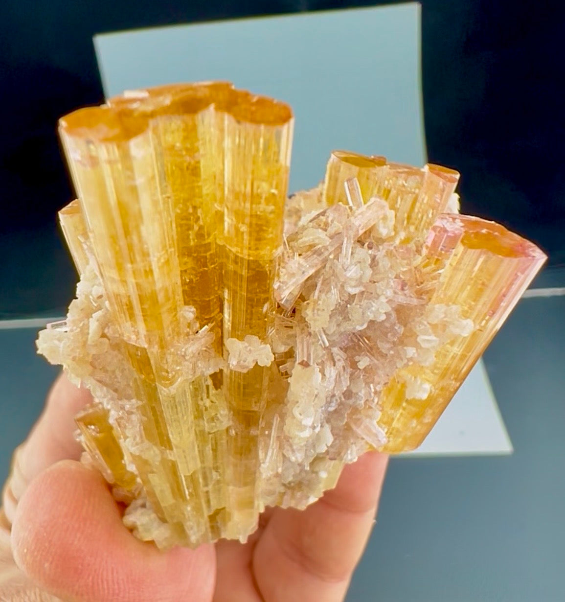 Pink and Orange Tourmaline Crystals Cluster with Lepidolite, 80 Gran