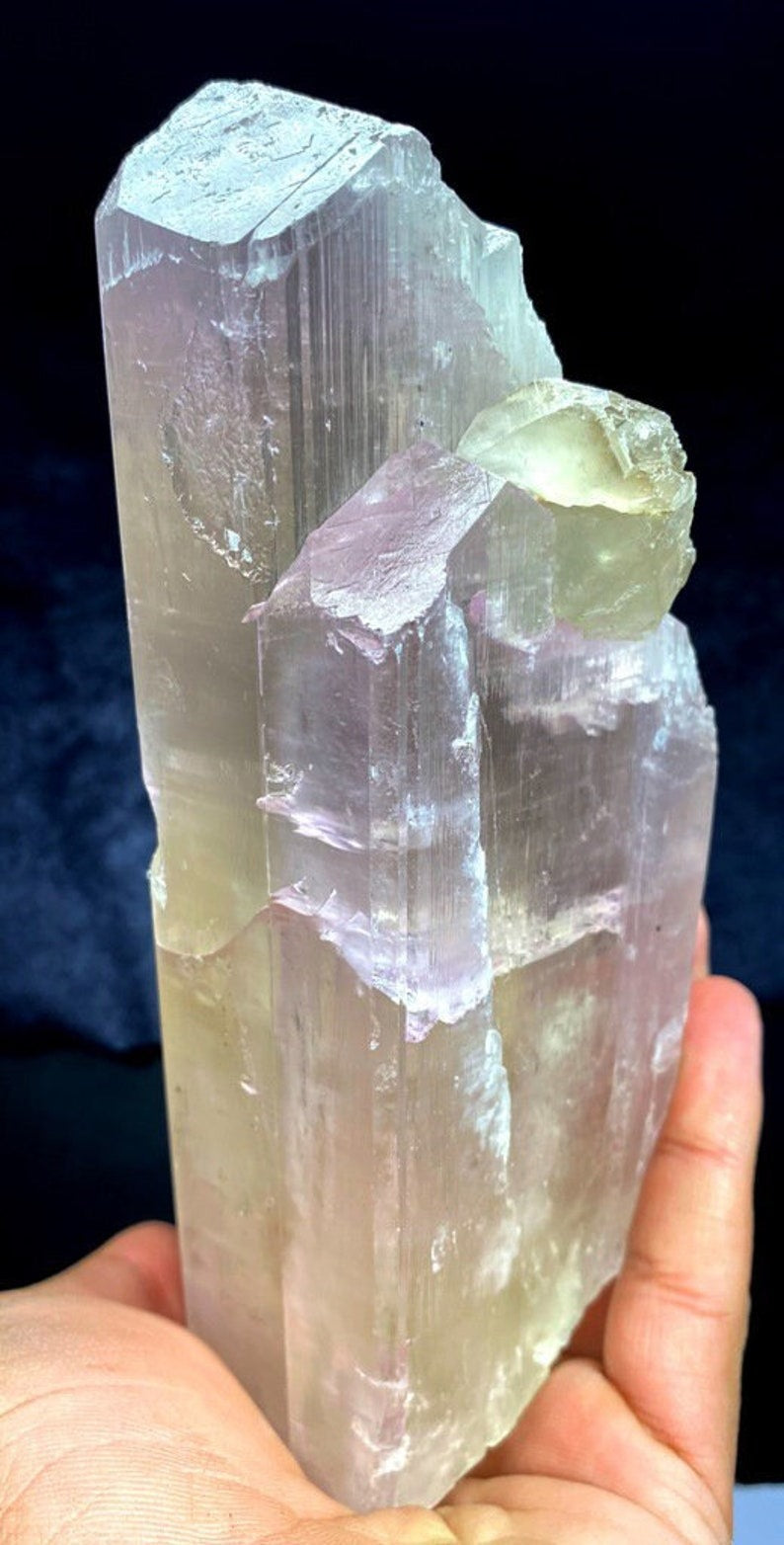 Natural Bicolor Kunzite Crystal with Quartz, Kunzite Specimen, Raw Mineral, Kunzite Stone, Kunzite from Afghanistan - 1035 gram