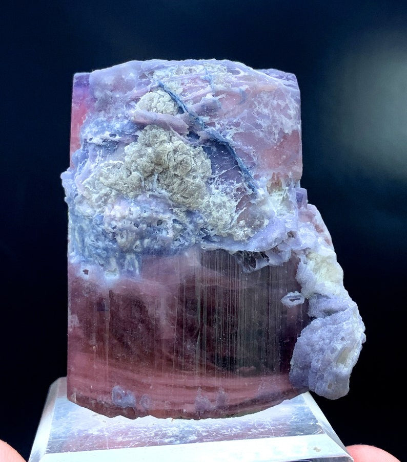 Natural Blue Cap Pink Tourmaline with Blue Mica, Crystal Specimen, Tourmaline Crystal from Badakhshan Afghanistan - 155 gram