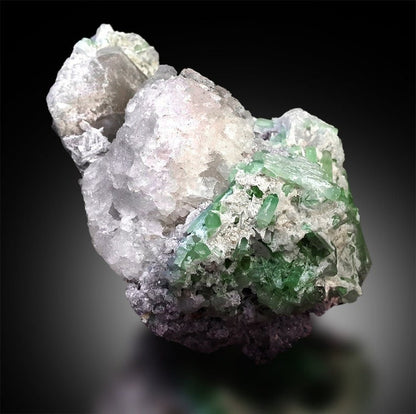 Tourmaline Crystals with Pollucite Lepidolite and Albite, Pollucite Crystal, Green Tourmaline Crystals, Combo Mineral, Rare Specimen 1089g