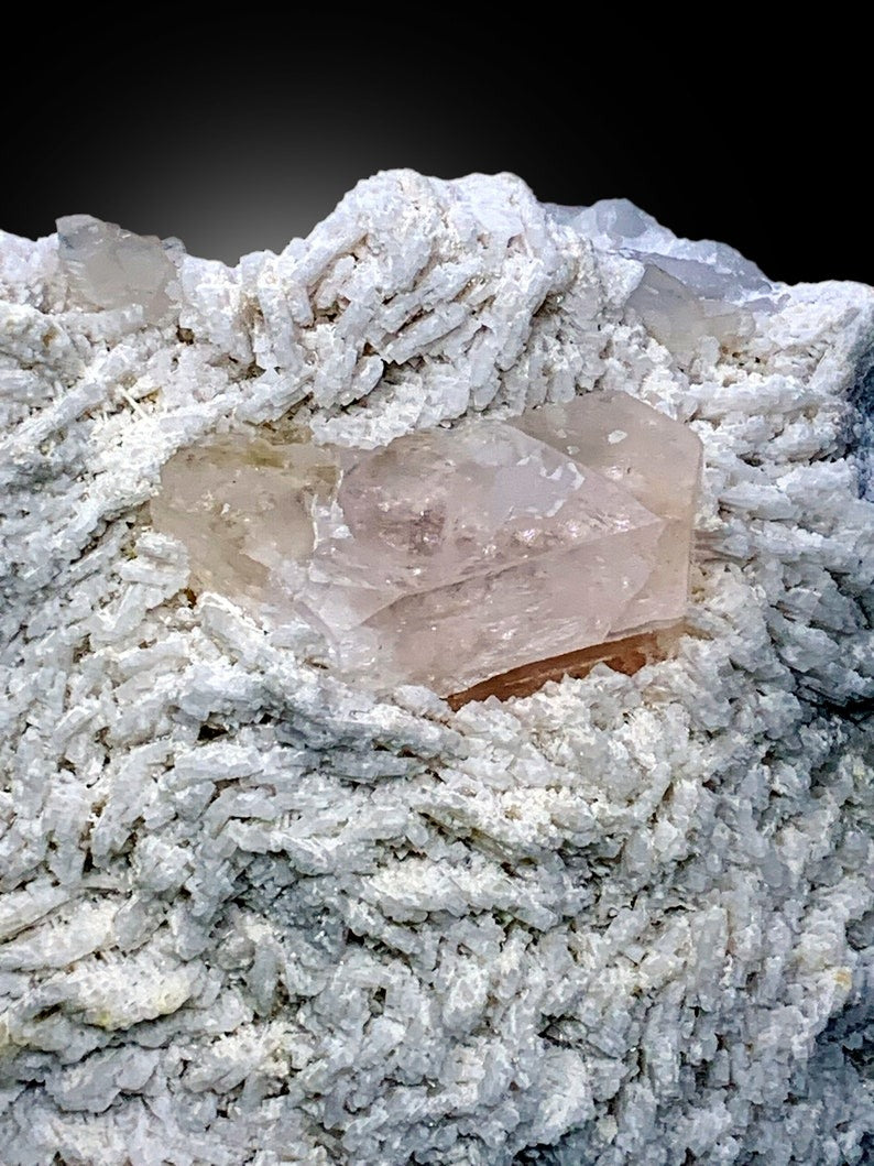 Natural Pink Colour Morganite with Topaz and Albite Mineral Specimen from Afghanistan - 4465 gram