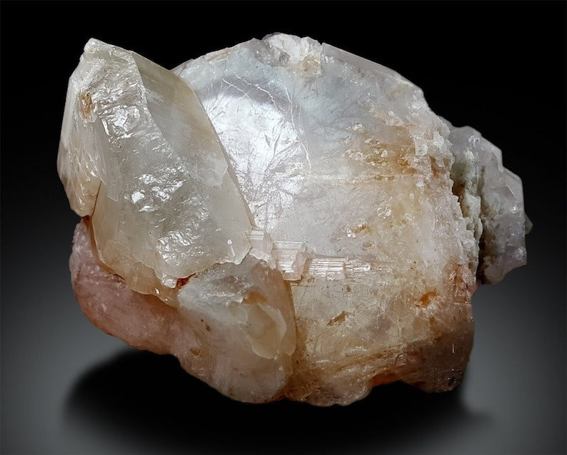 Morganite Crystal with Pink Tourmaline, Natural Morganite Specimen, Tourmaline Crystal, Mineral Specimen, Morganite Tourmaline Specimen,811g