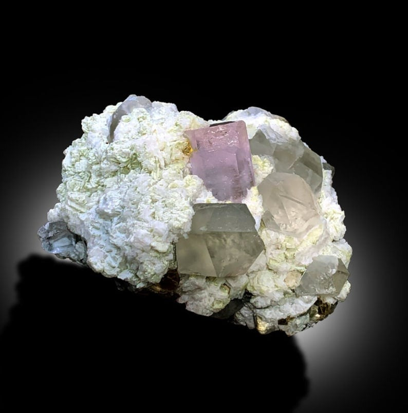 Pink Morganite Specimen, Morganite Crystal with Quartz Crystals and Albite, Morganite Specimen, Raw Morganite, Mineral Specimen, 1115 g