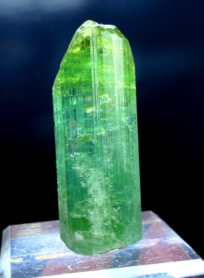 Green Tourmaline Crystal, Natural Tourmaine Crystal, Terminated Tourmaline, Raw Tourmaline, Tourmaline Gemstone, Crystal Specimen, 177.50cts