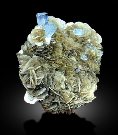 Aquamarine Crystals with Muscovite Mica, Terminated Aquamarine Crystals, Aquamarine Cluster, Aquamarine Crystals, Mineral Specimen, 1024g