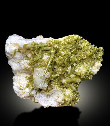 Natural Green Color Tourmaline Bunch on Matrix, Tourmaline Cluster, Tourmaline Specimen from Chapu Mine Skardu Pakistan - 800 gram