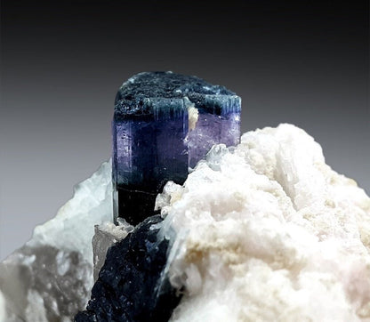 Blue Cap Tourmaline with Smoky Quartz, Cleavlandite and Lepidolite Specimen from Paproke Afghanistan - 645 Gram, 105*98*62 mm