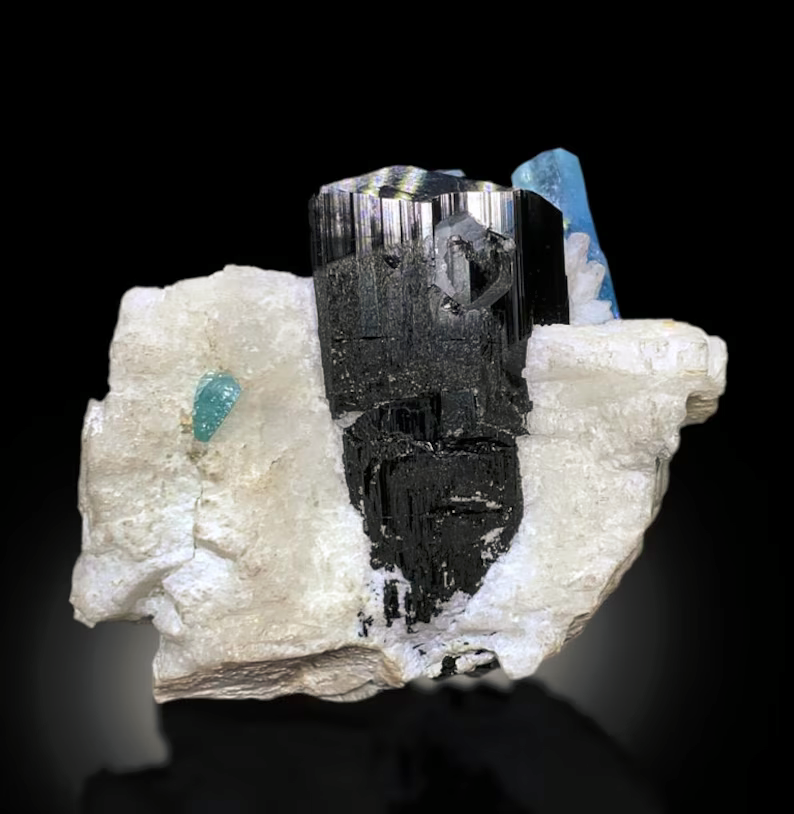 Aquamarine With Schorl Tourmaline and Albite From Afghanistan - 491 gram