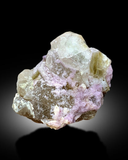 Morganite Specimen, Natural Morganite Crystal with Purple Apatite and Mica, Tourmalines and Albite Mineral Specimen from Afghanistan, 415 g