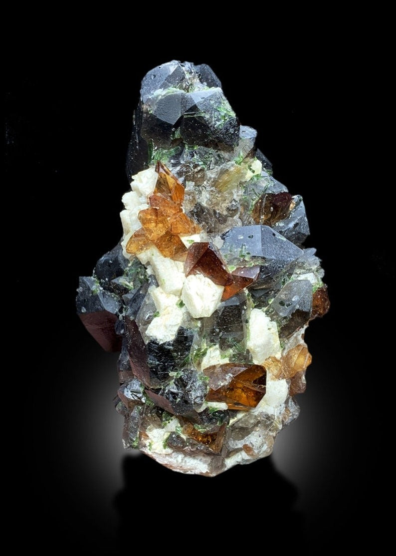 Topaz Crystals with Tourmalines, Herderite Crystals, Smoky Quartz Crystals, Crystal Cluster, Topaz Specimen, Tourmaline Cluster, 2471 g