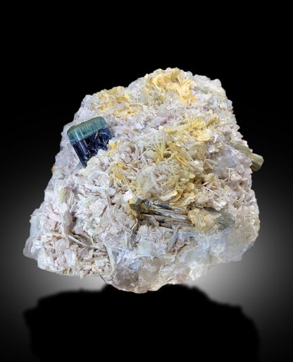 Natural Blue Cap Tourmaline on Mica Matrix, Tourmaline Crystal, Tourmaline Specimen, Tourmaline from Afghanistan - 2777 gram