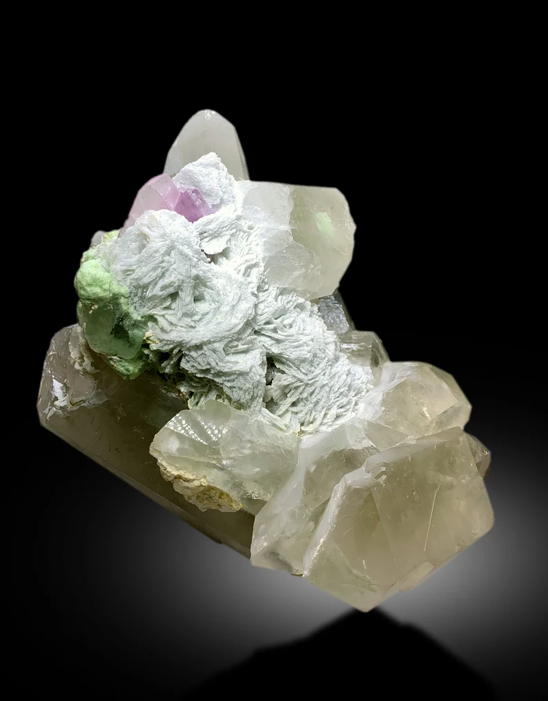 Natural Pink Color Kunzite with Green Tourmalines, Quartz and Cleavelandite Albite, Mineral Specimen, Raw Mineral, Kunzite Specimen - 8.2 Kg