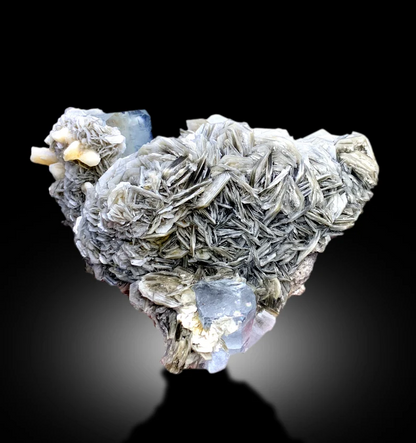 Blue Aquamarine Crystals With Calcite and Muscovite Mica Mineral Specimen From Nagar Pakistan - 827 gram