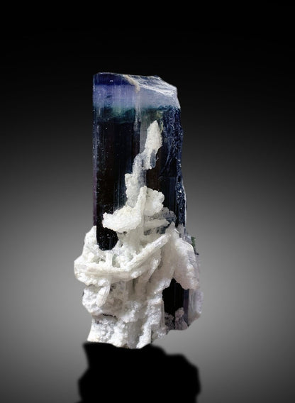 Blue Cap Tourmaline Crystal with Cleavelandite Albite, Natural Tourmaline, Raw Tourmaline, Tourmaline From Paproke Afghanistan - 47 gram