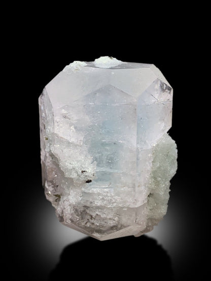 AquaMorganite, Morganite Var Aquamarine, AquaMorganite With Green Tourmalines and Albite From Afghanistan - 90 gram