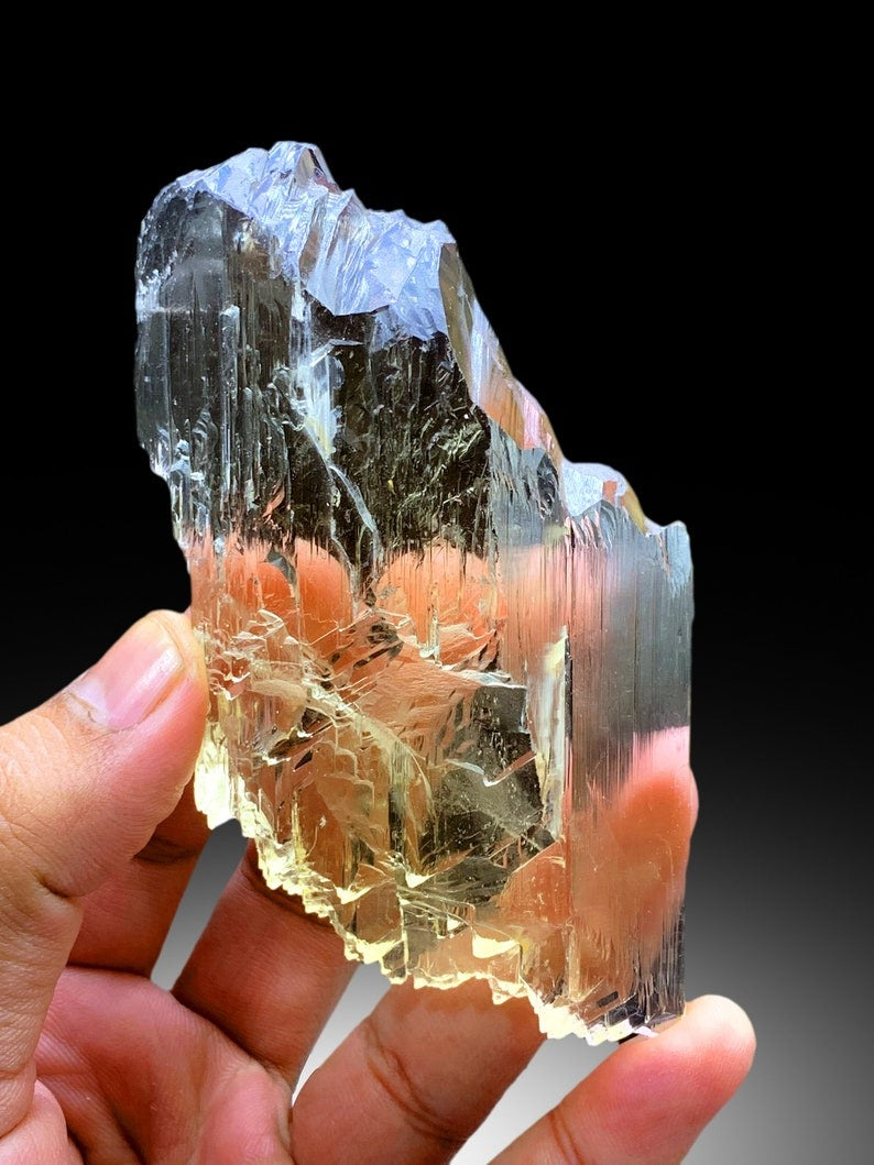 Exquisite Yellow Triphane Kunzite with Complex Terminations, Raw Kunzite Stone, Kunzite Specimen, Kunzite from Afghanistan - 254 gram
