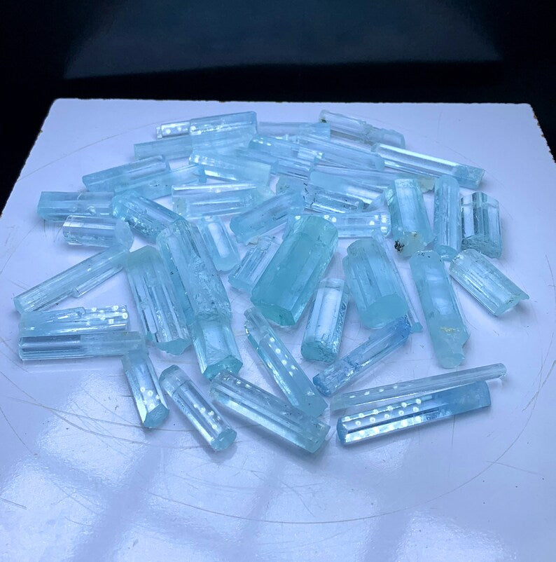 Terminated Facet Grade Sky Blue Color Aquamarine Crystals Parcel, Aquamarine Lot, Wholesale Crystals, Aquamarine Gemstone - 430 g