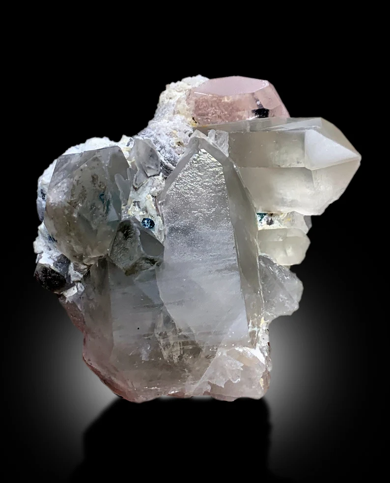 Pink Morganite With Tourmaline, Quartz and Albite Mineral Specimen From Afghanistan - 340 gram