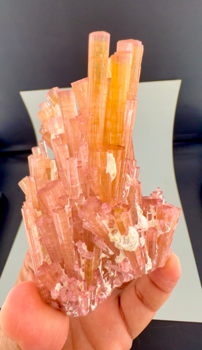Orange Tourmaline Crystals Cluster , 224 gran