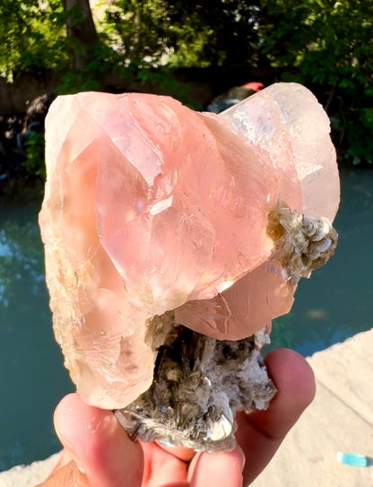 Pink Fluorite on Mica from Pakistan - 401 gram
