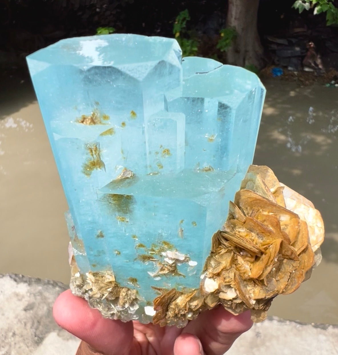 Aquamarine with Muscovite Mica from Pakistan, 543 gram