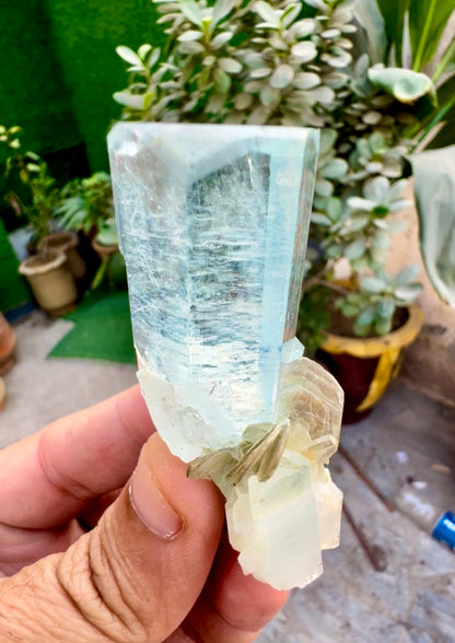 Aquamarine crystal with mica from Pakistan, 49 gram