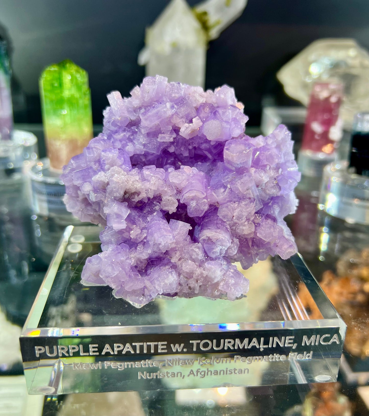 Purple Apatite Crystals Cluster from Afghanistan, 264 gram
