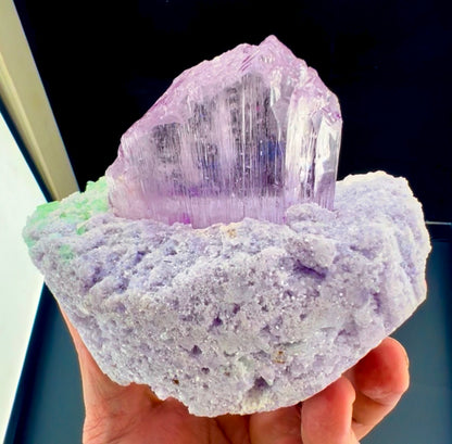 Pink Kunzite with Green Tourmalines on Lepidolite from Afghanistan, 749 gram