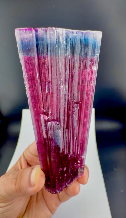 Blue Cap Tourmaline Crystal from Afghanistan, 213 gram