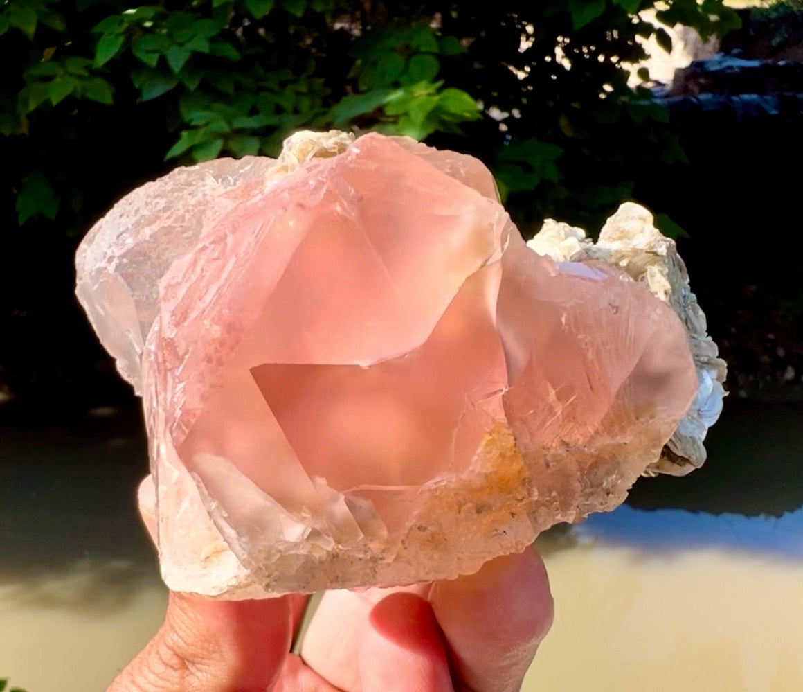 Pink Fluorite on Mica from Pakistan - 401 gram