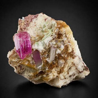 Natural Hot Pink Topaz Crystal on Matrix from Katlang Pakistan,110 gram