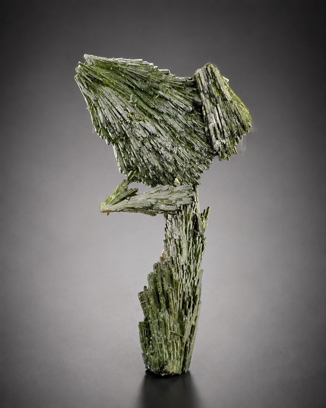 Green Epidote Crystal Specimen with Custom Base, 92 gram