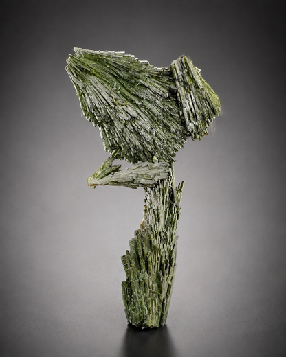 Green Epidote Crystal Specimen with Custom Base, 92 gram
